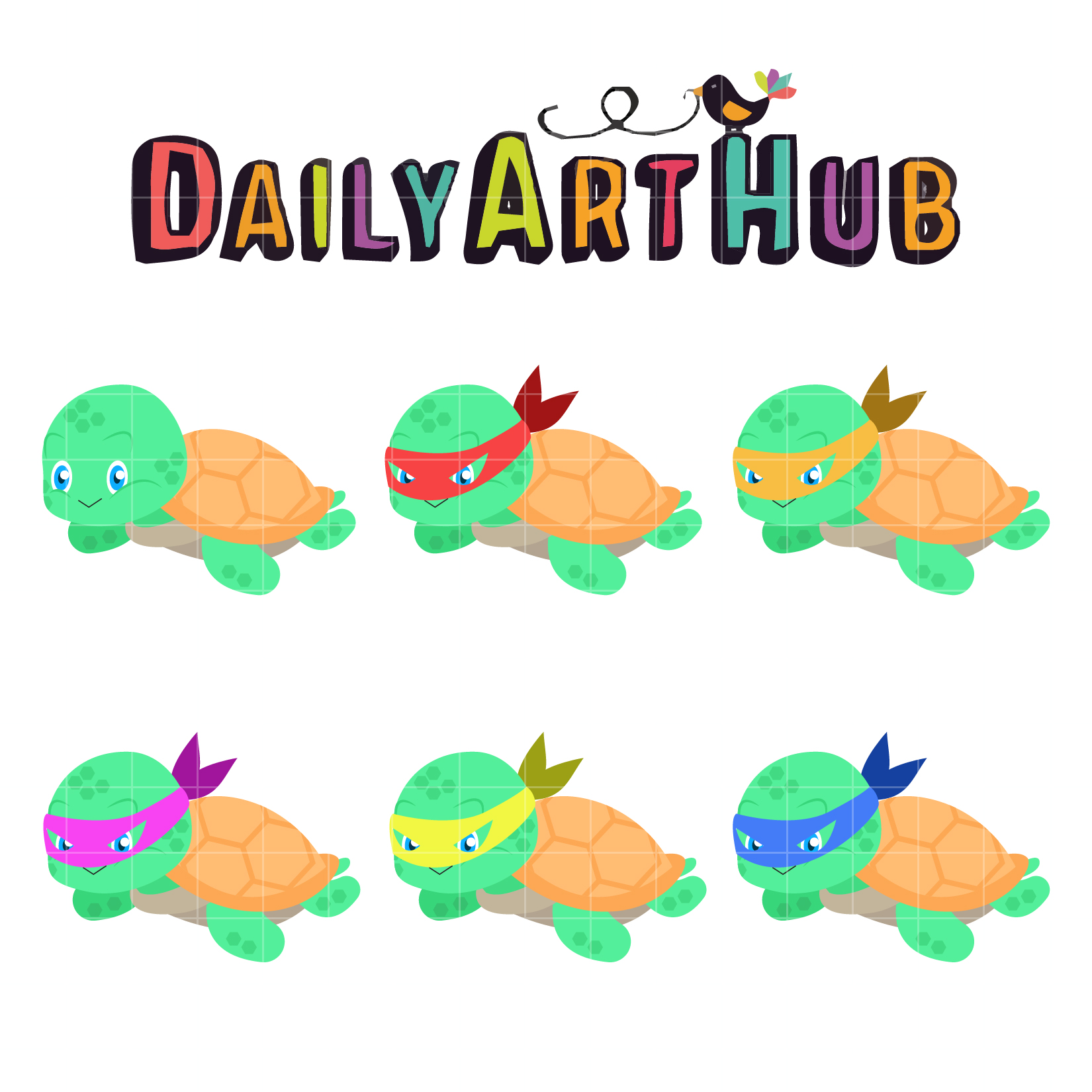 1650x1650 Cute Ninja Turtle Clip Art Set Daily Art Hub Free Clip Art