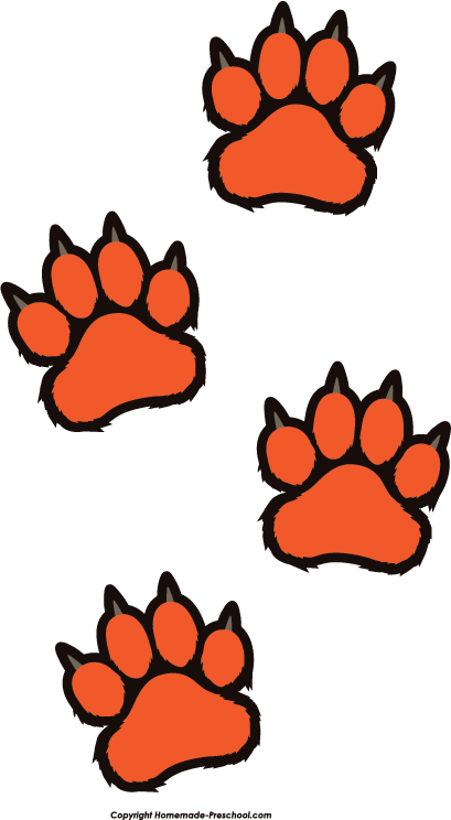 409x744 Tiger Paw Print Clip Art Free Collection Download And Share