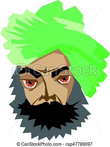 352x470 Vector Illustration Of Indian Man In Turban Eps Vectors