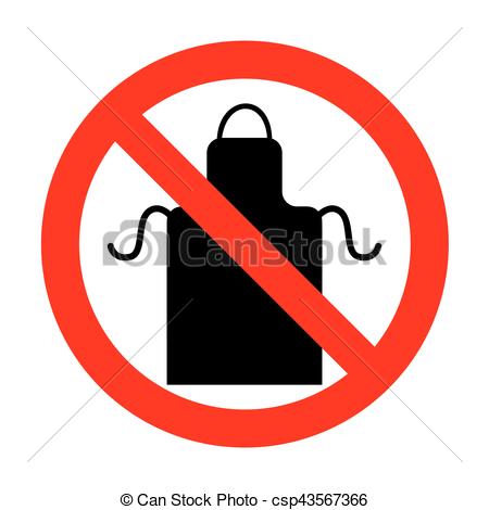 450x470 No Apron Simple Sign. Clip Art Vector
