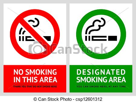 450x336 No Smoking And Smoking Area Labels