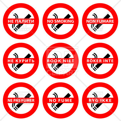 400x400 Symbols Smoking In Different Languages Royalty Free