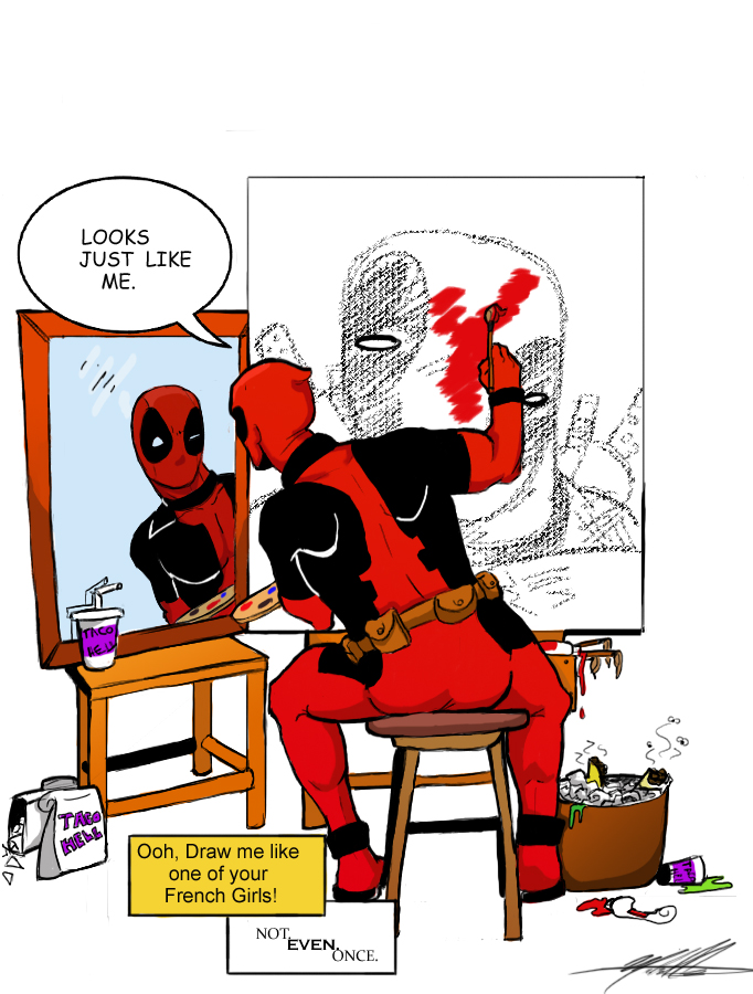 682x900 Rockwell Deadpool By Sparkypantsmcgee