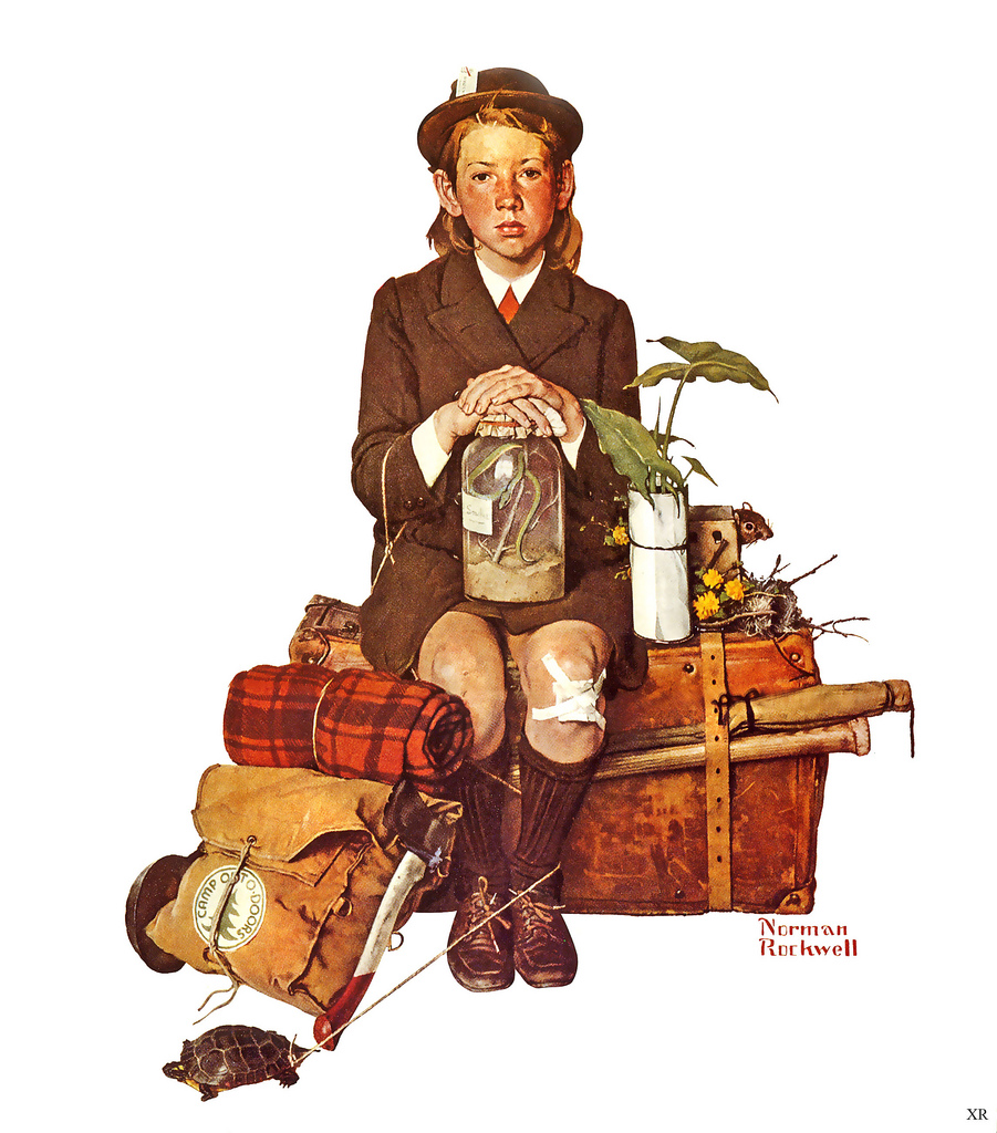 901x1024 1940 Returning From Camp By Norman Rockwell
