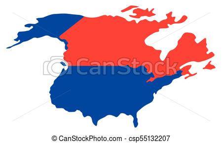 450x289 Political Map Of North America. Vector Illustration Design Vector