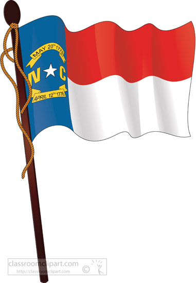 381x550 State Flags Clipart North Carolina Waving State Flag On Flagpole