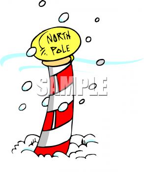 293x350 Cartoon Of A Red And White Striped North Pole Sign