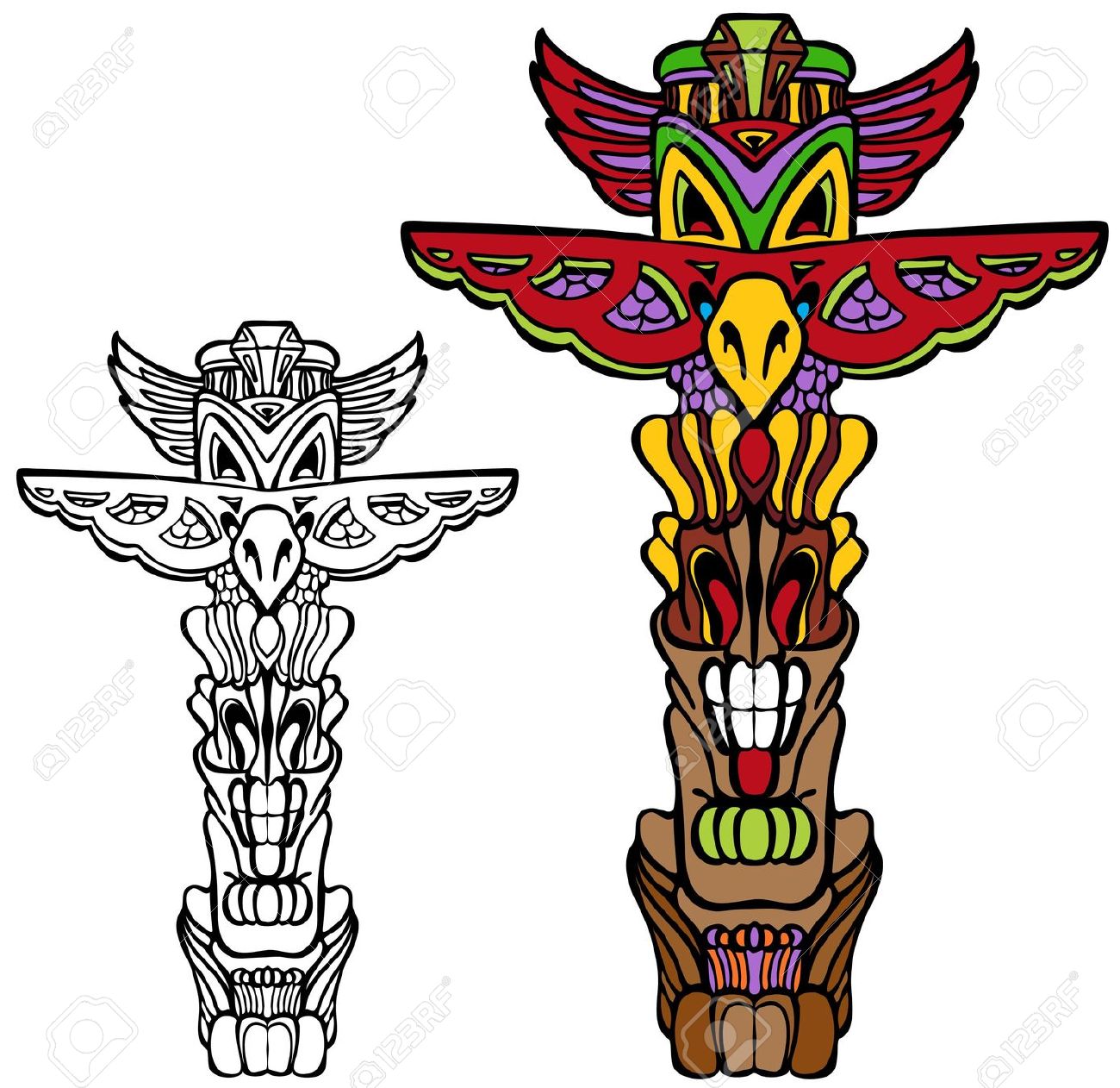 1300x1262 Totem Pole Clipart Native American Art