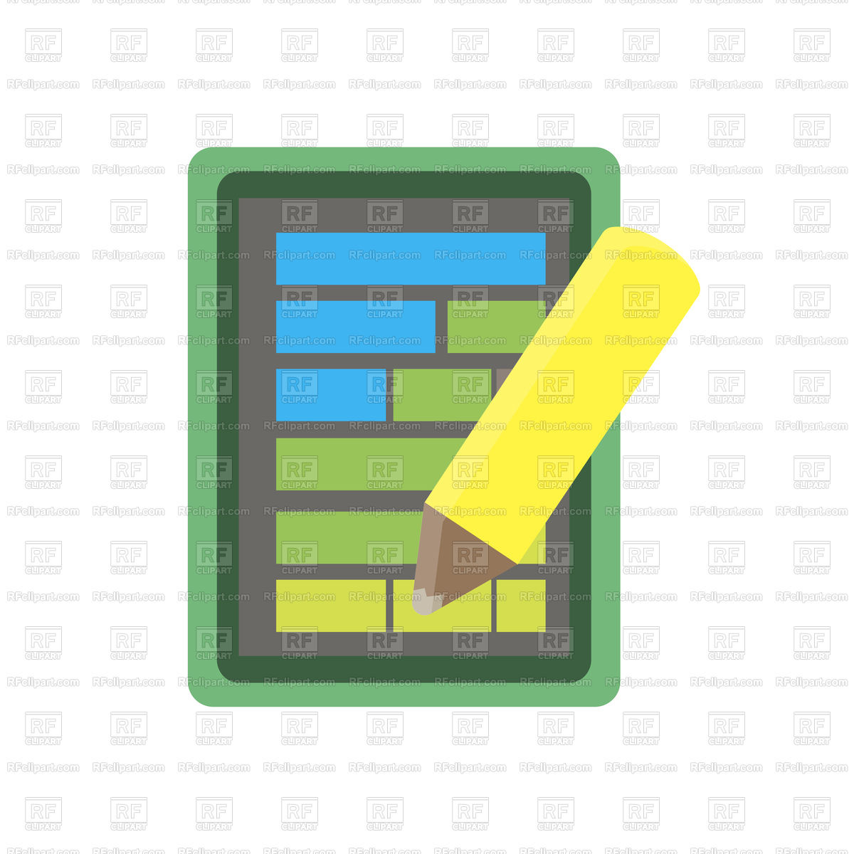 1200x1200 Notebook And Pencil Icon Royalty Free Vector Clip Art Image