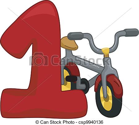 450x406 Illustration Featuring The Number 1 Clip Art Vector