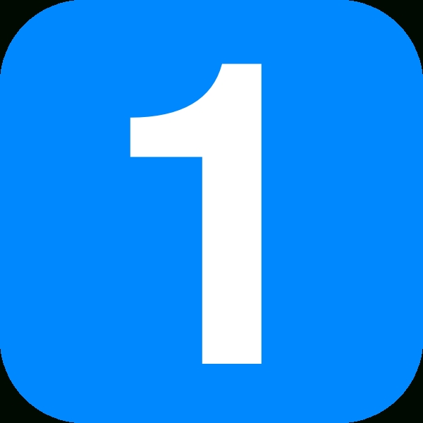 600x600 Number 1 Clipart Blue