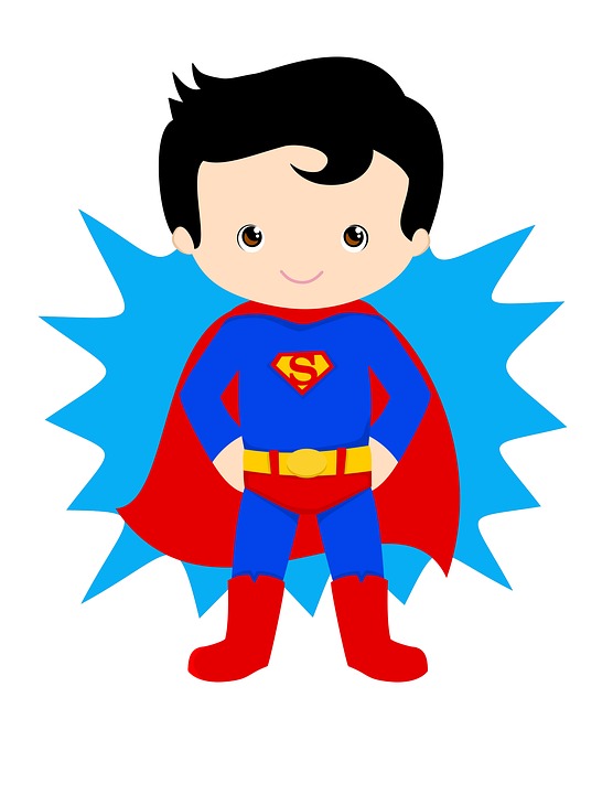 556x720 Superhero Reader Cliparts