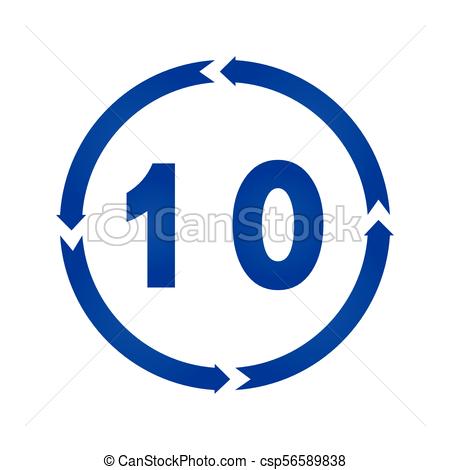 450x470 Number 10 Icon Vector. Number 10 Sign Turn Iconvector Vectors