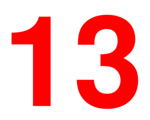 300x240 Number 13 Clip Art