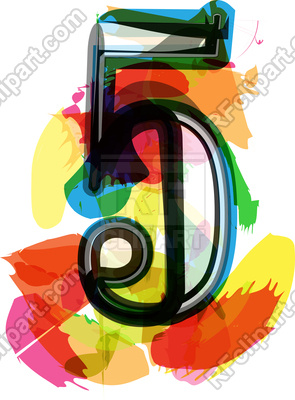 295x400 Artistic Font Illustration Number 5 Royalty Free Vector Clip Art