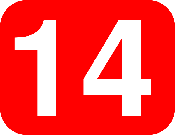 600x462 Number 14 Red Background Clip Art