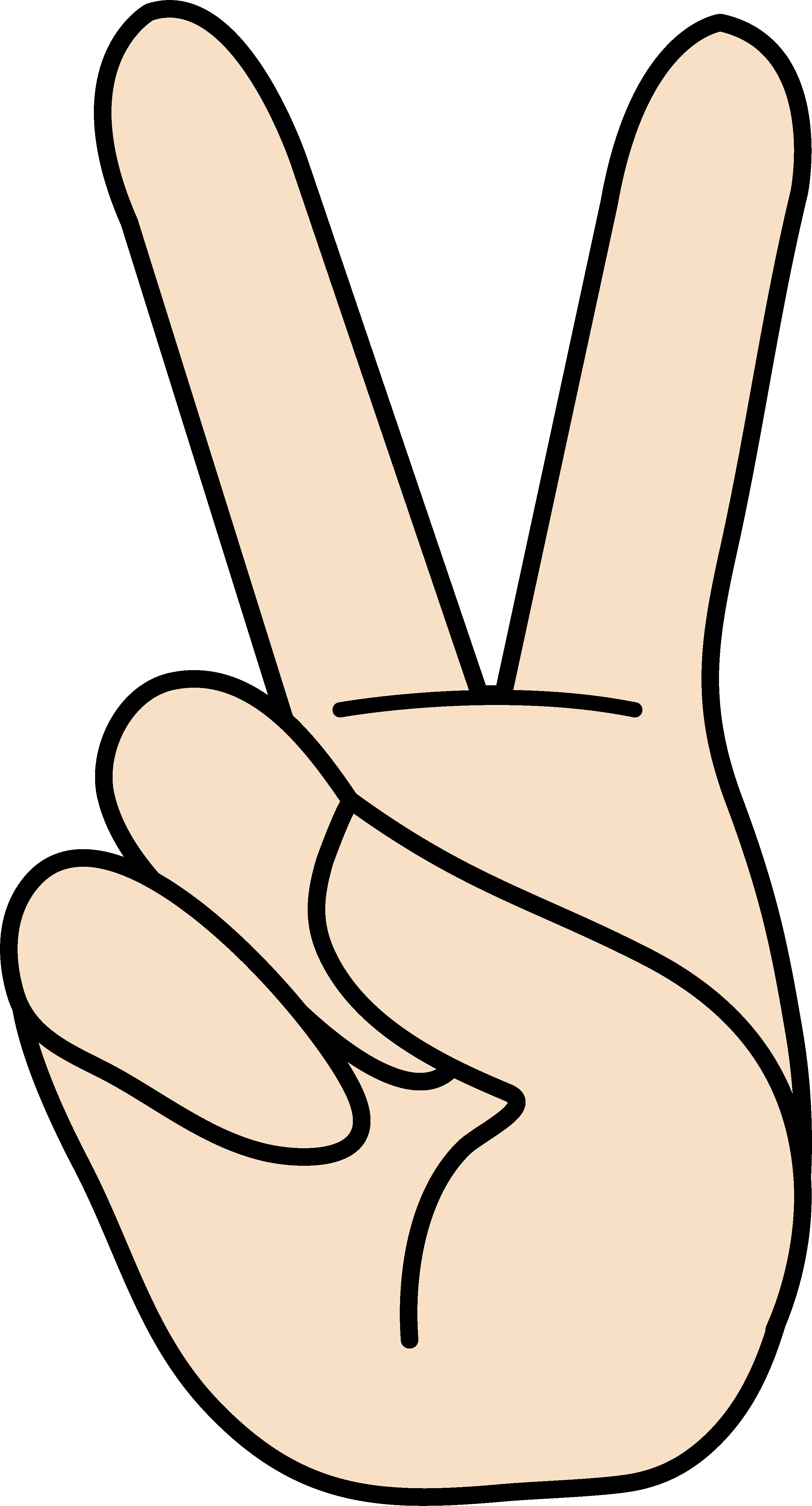 2681x4971 Two Fingers Up Clipart