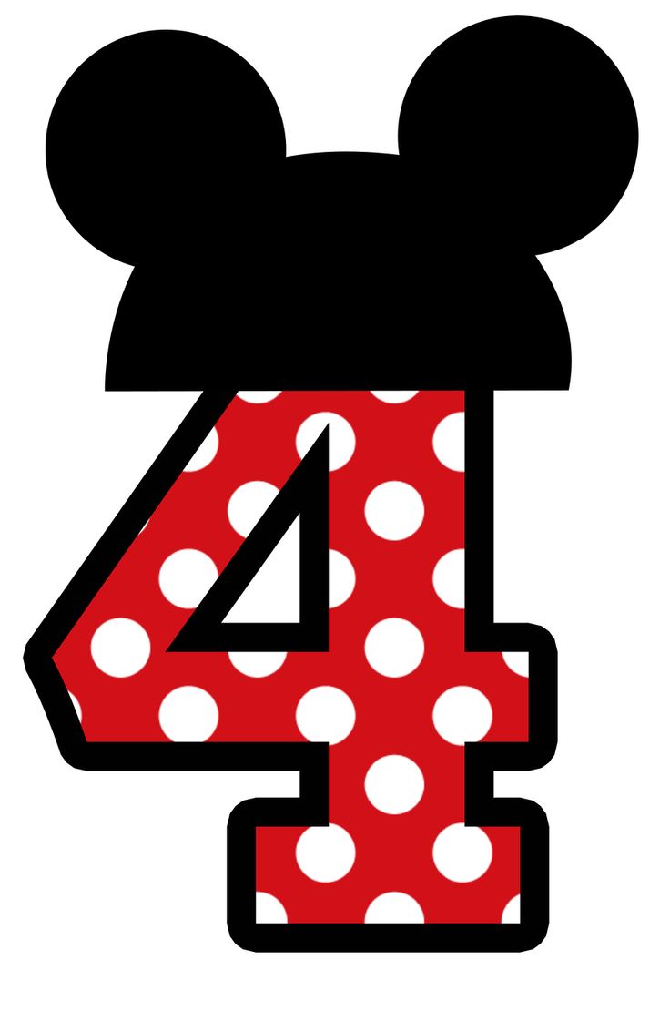 736x1121 Mickey Number 4 Clipart