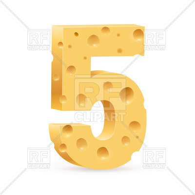 400x400 Number Five Made Of Cheese Royalty Free Vector Clip Art Image