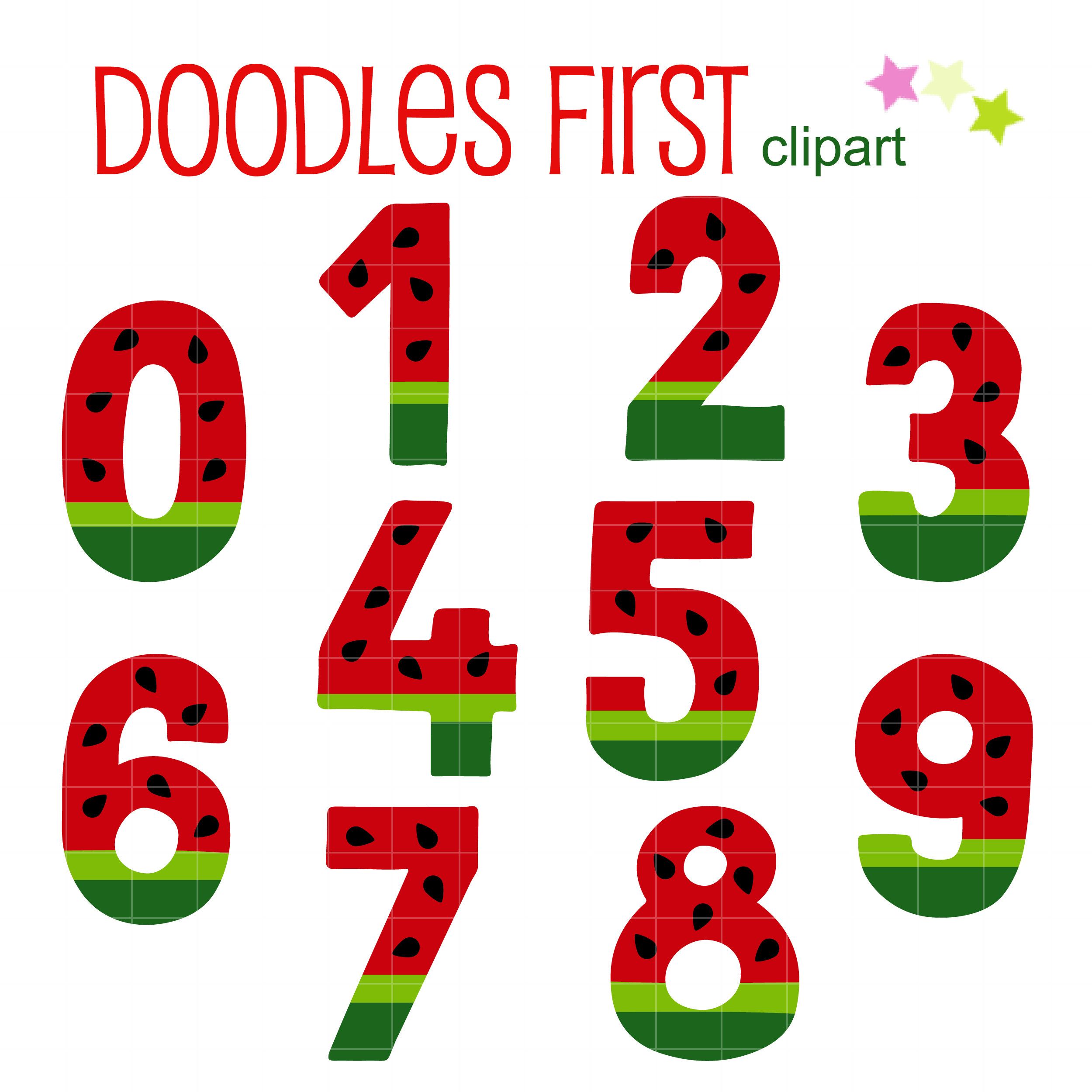 2500x2500 Watermelon Numbers Clip Art For Scrapbooking Card Making Cupcake