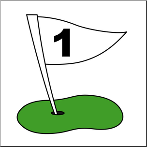 304x304 Clip Art Number Set 3 Golf Flag 01 Color I Abcteach