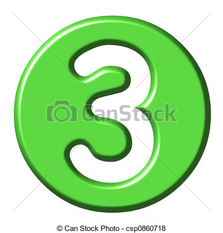 450x470 3d Comic Number 3 Stock Illustration