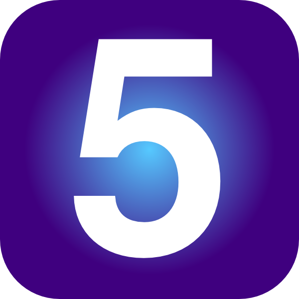 600x600 Blue Clipart Number 5