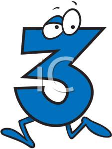 225x300 Blue Cartoon Number 3