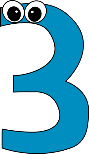290x500 Cartoon Number 3 Clipart