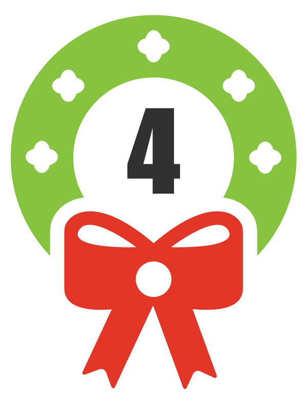 592x811 Clipart Number 4 Christmas