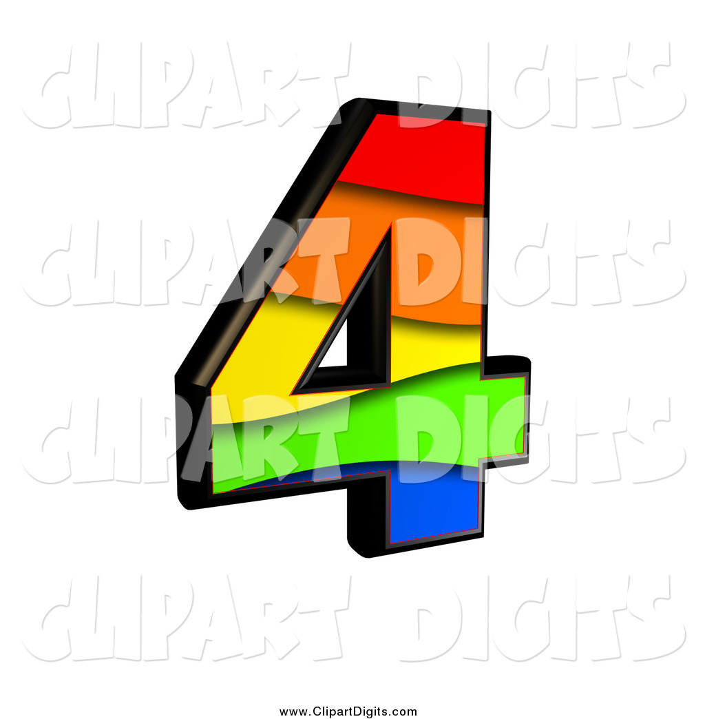 1024x1044 Clip Art Of A 3d Rainbow Number 4 By Chrisroll