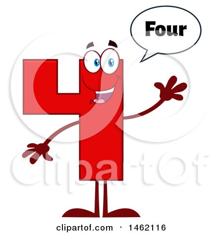 450x470 Clipart Happy Blue Number Four 1