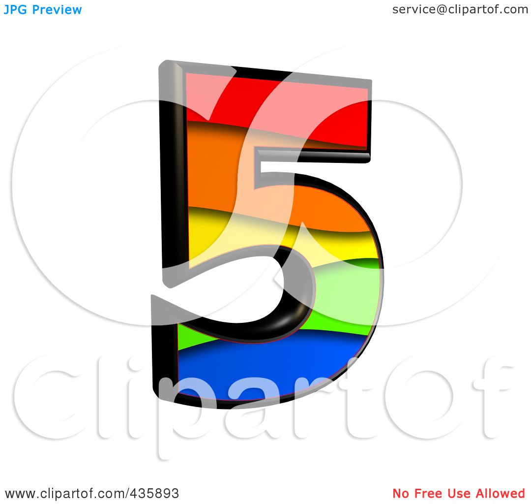 1080x1024 Free Rainbow Number 5 Clip Art Cliparts