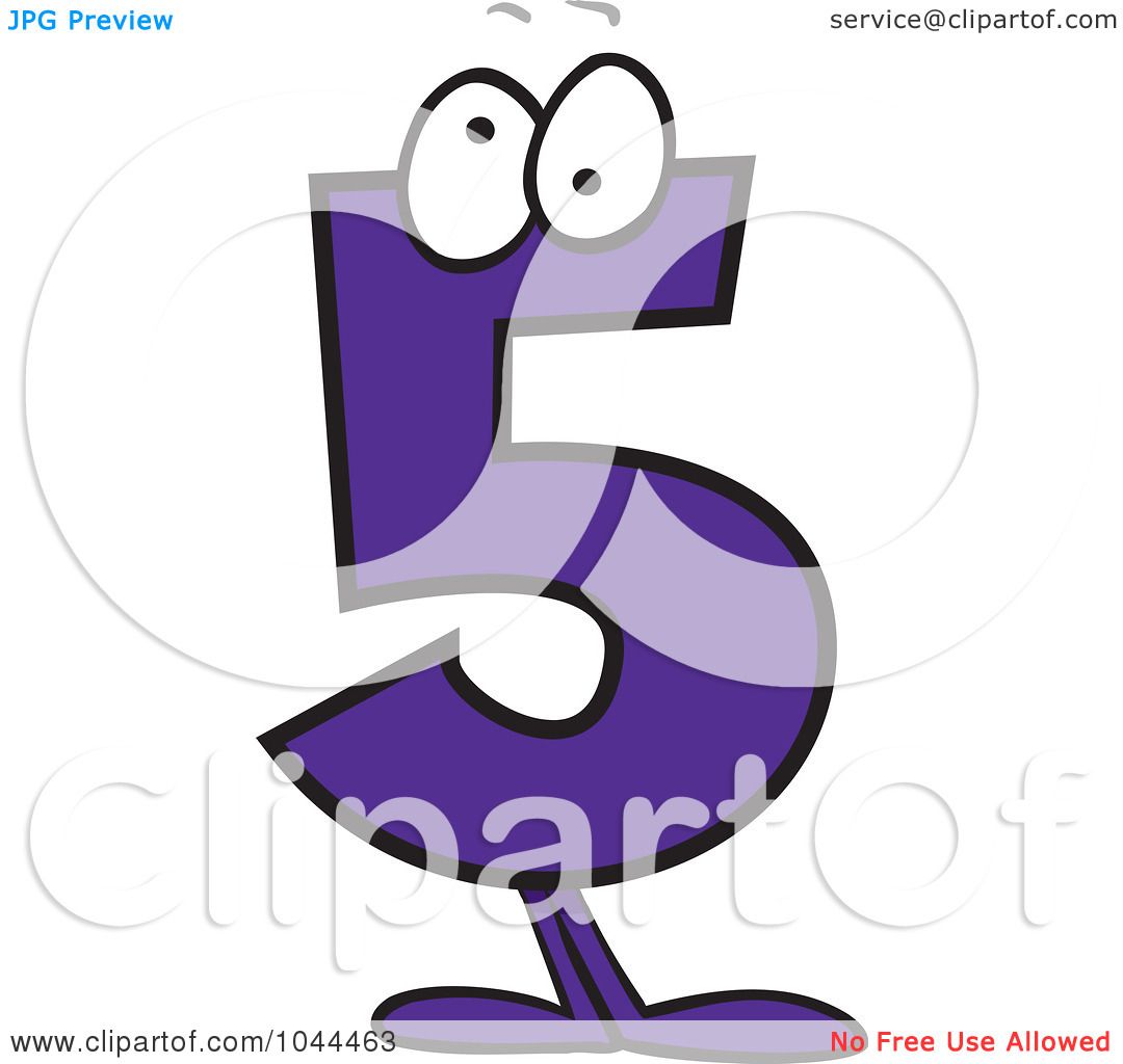 1080x1024 Royalty Free (Rf) Clip Art Illustration Of A Cartoon Number 5 Five