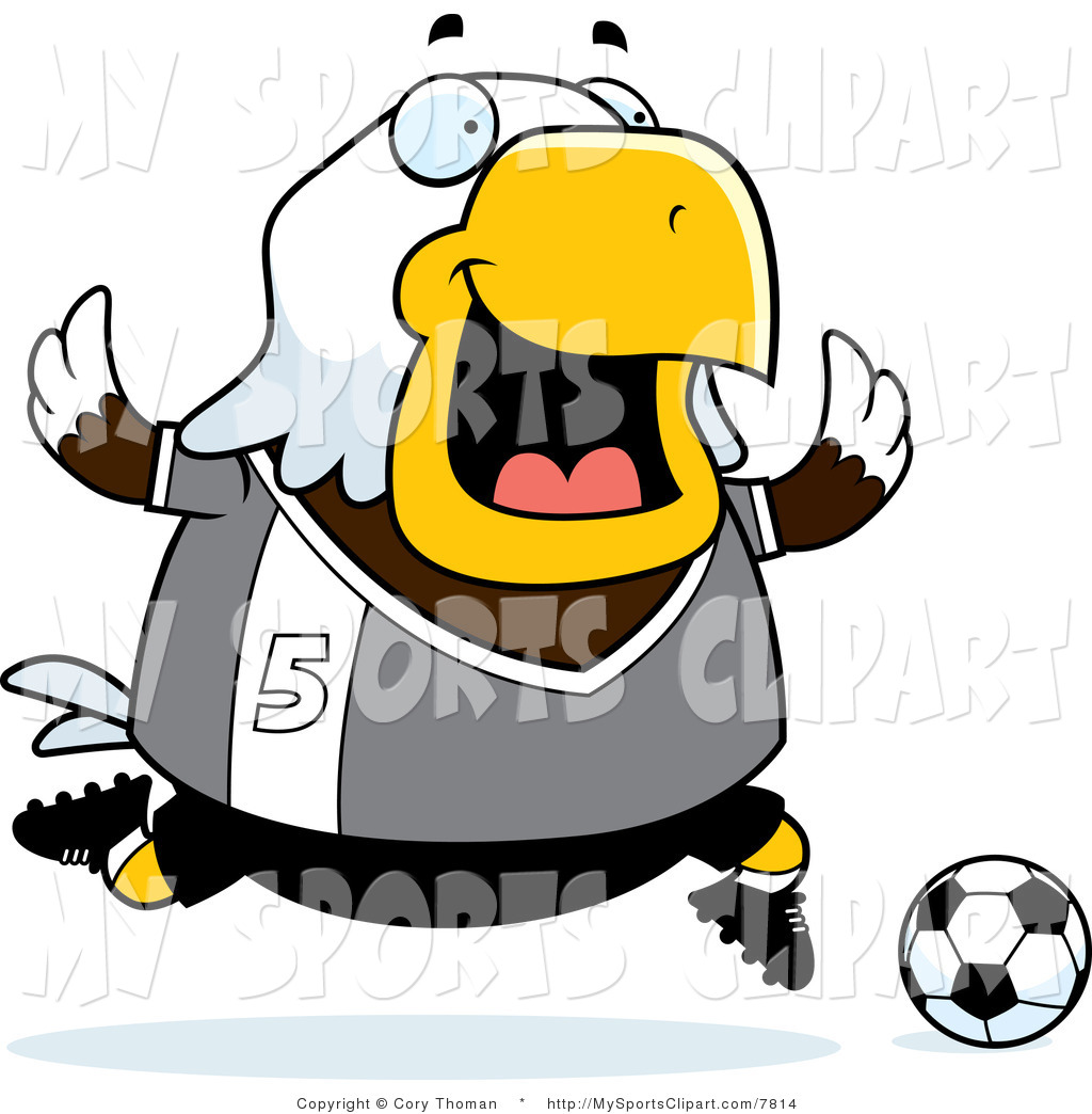 1024x1044 Sports Clip Art Of A Bald Eagle Playing Soccer In Gray Number 5 By