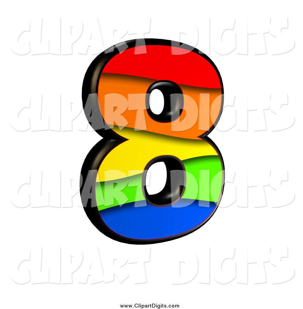 1024x1044 Clip Art Of A 3d Rainbow Number 8 By Chrisroll