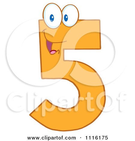450x470 Clipart Happy Orange Number 5