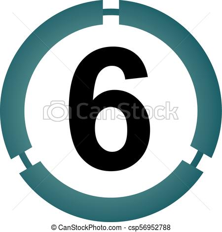 450x469 Modern Number 6 Vector