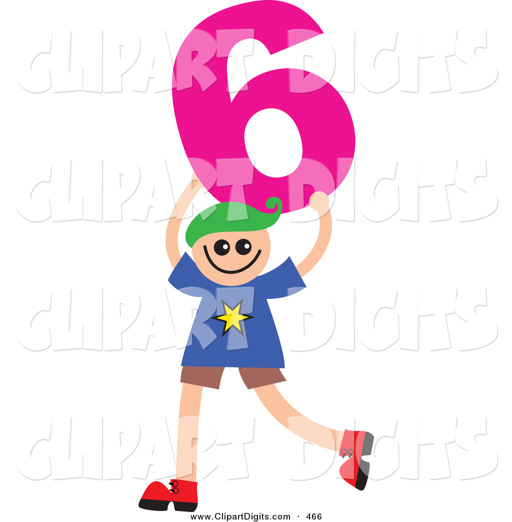 1024x1044 Vector Clip Art Of A Number Kid Boy Holding Six By Prawny