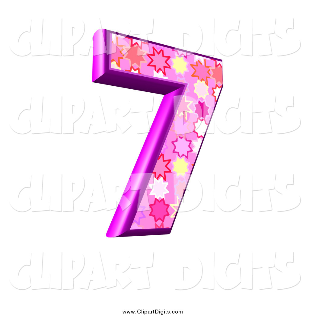 1024x1044 Clip Art Of A 3d Pink Burst Number 7 By Chrisroll