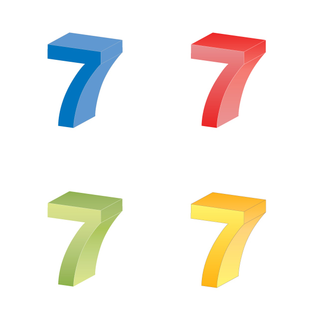 640x640 Number 7 Number 7 3 D Character 7 Red Blue Gradient