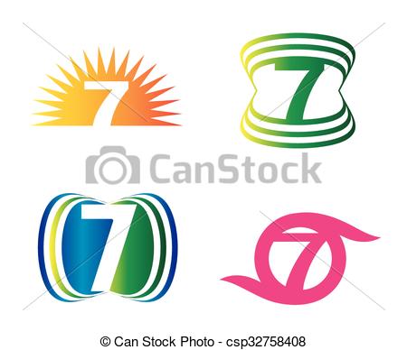 450x388 Number Seven 7 Logo Icon Template Vector Clipart