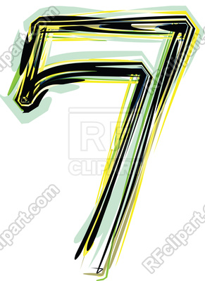 291x400 Organuic Color Font Illustration Number 7 Royalty Free Vector Clip