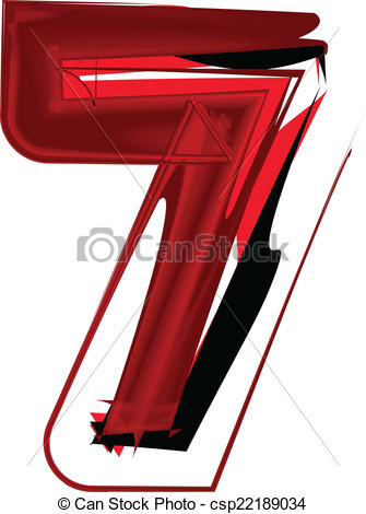 335x470 Artistic Font Number 7 Vectors