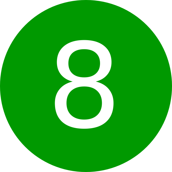 600x600 Green Number 8 Clipart
