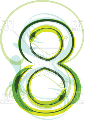 285x400 Green Number 8 Royalty Free Vector Clip Art Image