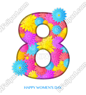 364x400 Number 8 Greeting Card For International Womens Day Font Royalty