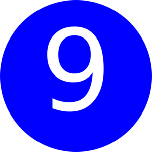 300x300 Number 9 Blue Background Clip Art
