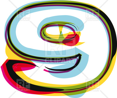 400x338 Abstract Colorful Number 9 Royalty Free Vector Clip Art Image