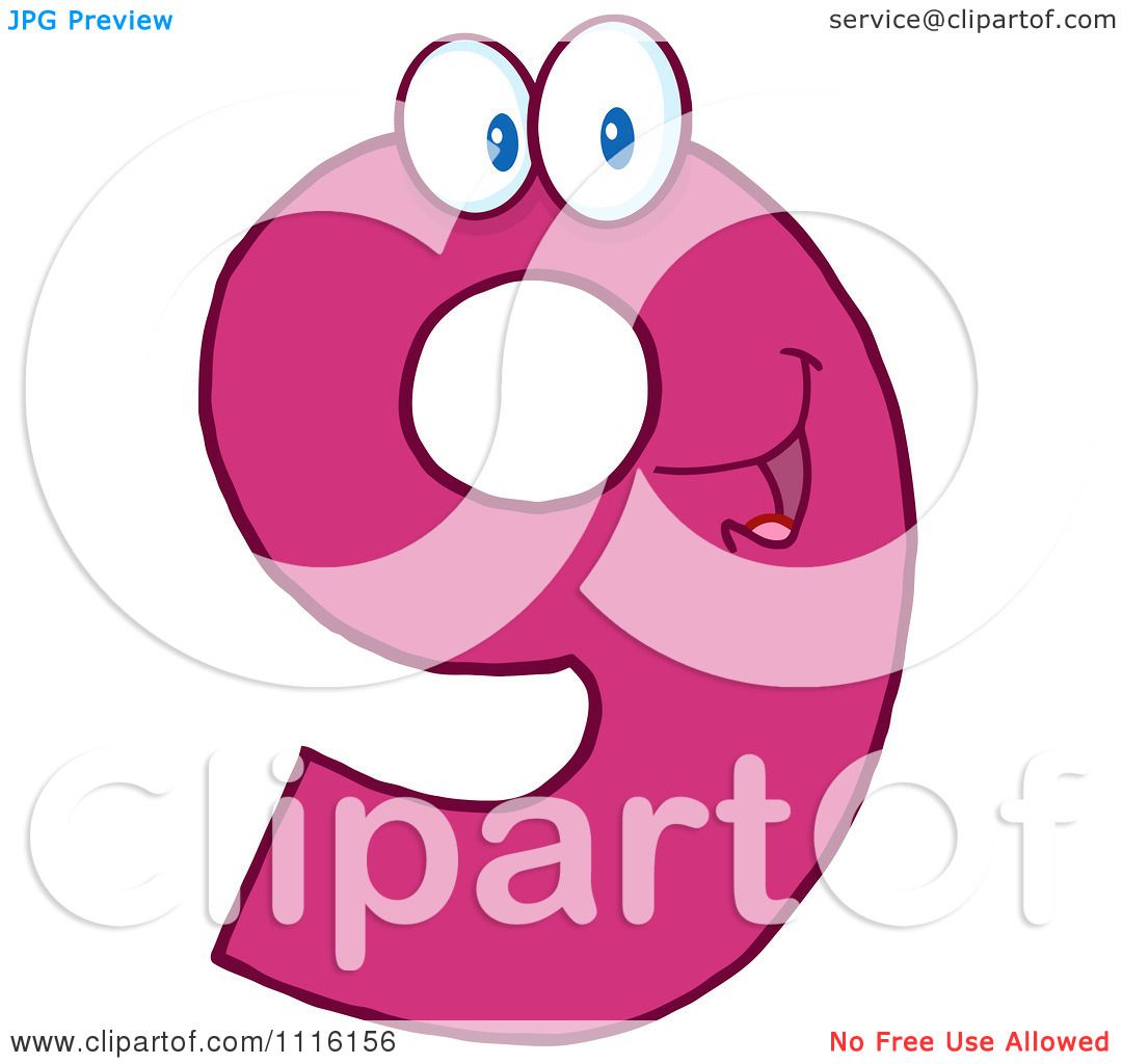 1080x1024 Clipart Happy Pink Number 9